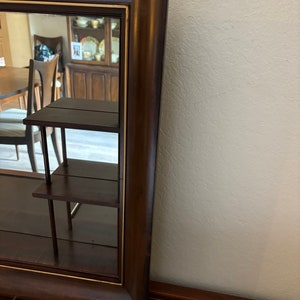 Wood Mirrored Shadow Box Wall Shelf 30” X 26” X 5” Multilevel Knick ...