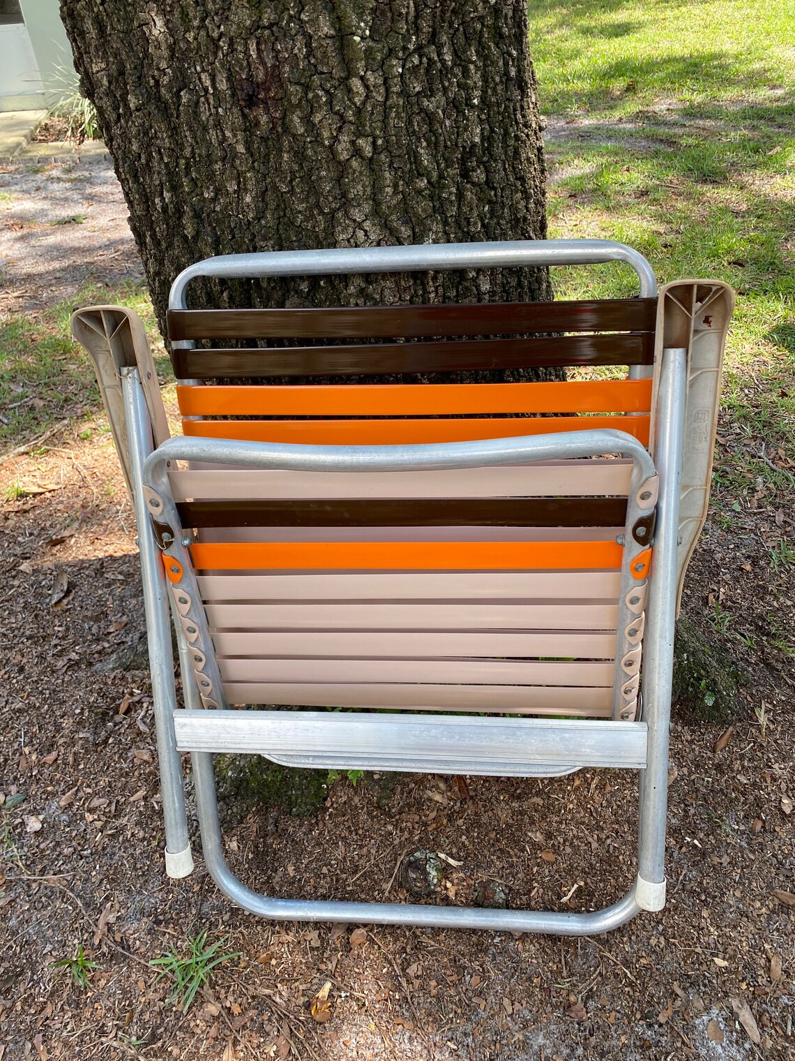 Lawn Chair Aluminum Vinyl Strap Folding Outdoor Lawn Beach Etsy