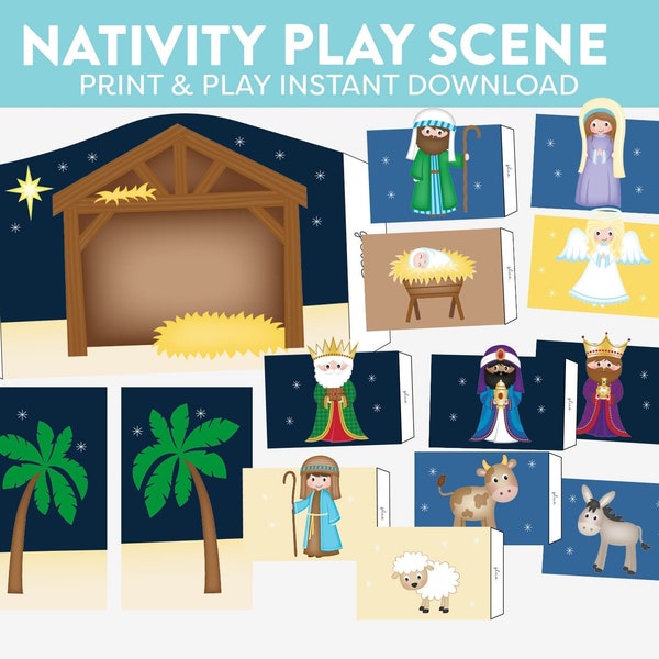 Nativity Scene Printable Etsy