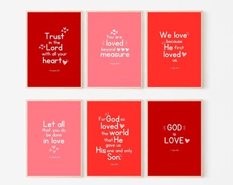 Saint valentin enfants verset de la bible art mural écriture affiche église école du dimanche décor chrétien catholique éducation école à la maison préscolaire