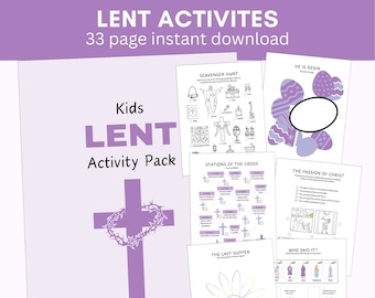 Activités de Carême enfants Ressources pour la classe Feuilles d'exercices Jeux École du dimanche École à domicile Chrétien catholique Jésus Écriture Sainte Étude biblique Pâques