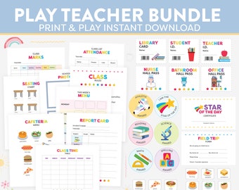 Teacher Pretend Play Set Printable Instant Download Dramatic Play School Homeschool Pre-School Montessori Classroom Ultimate Activity