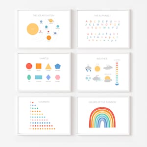 Horizontal Kids Wall Art Room Decor Prints Educational Posters Bedroom Playroom Homeschool Pre-School Montessori Classroom Instant Download