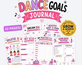 Dance Goals Journal for Girls Ages 7-14: Ballet, Jazz, Tap Planner (Digital Download)