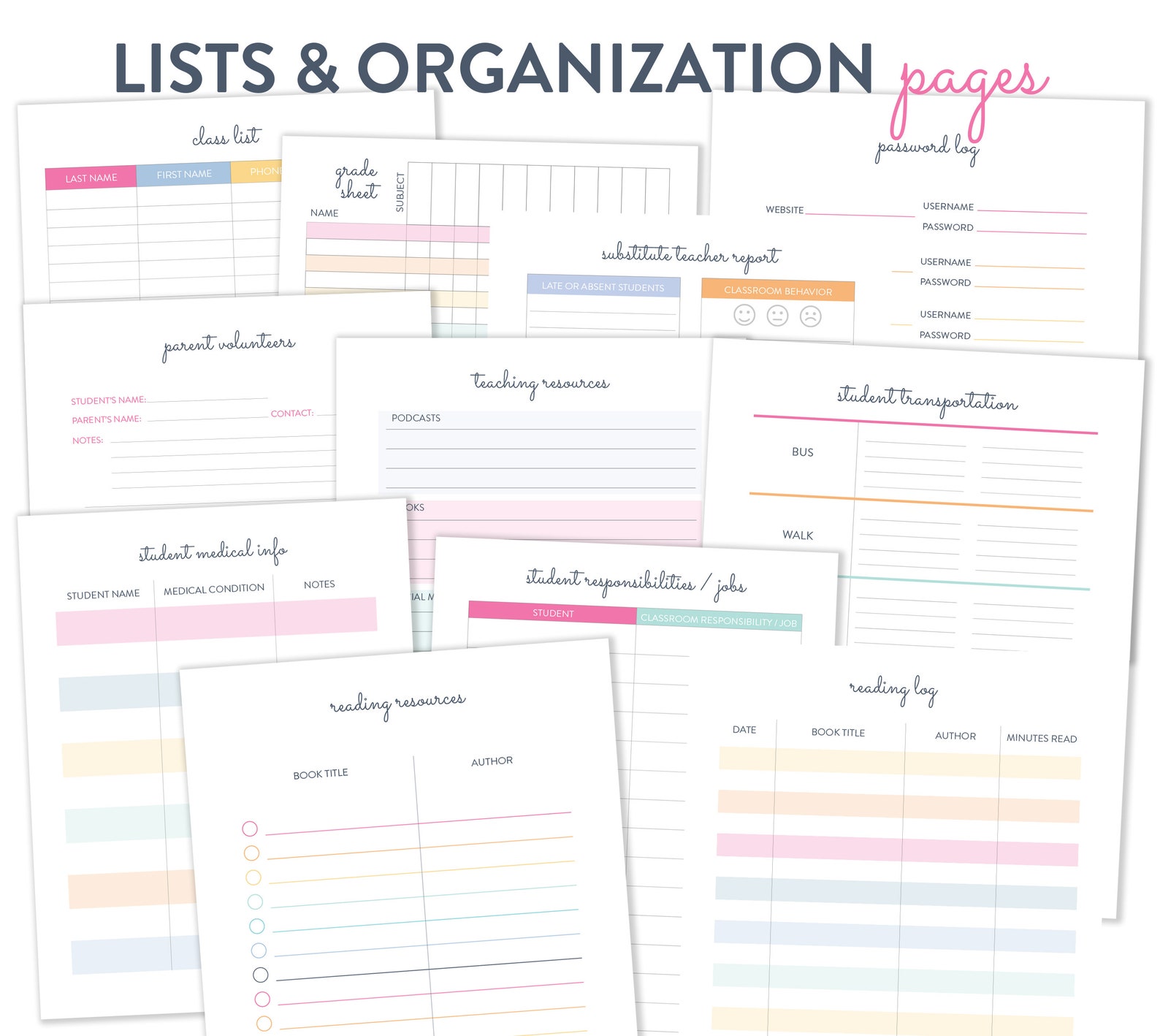 Teacher Planner Printable Calendar Planning Curriculum | Etsy