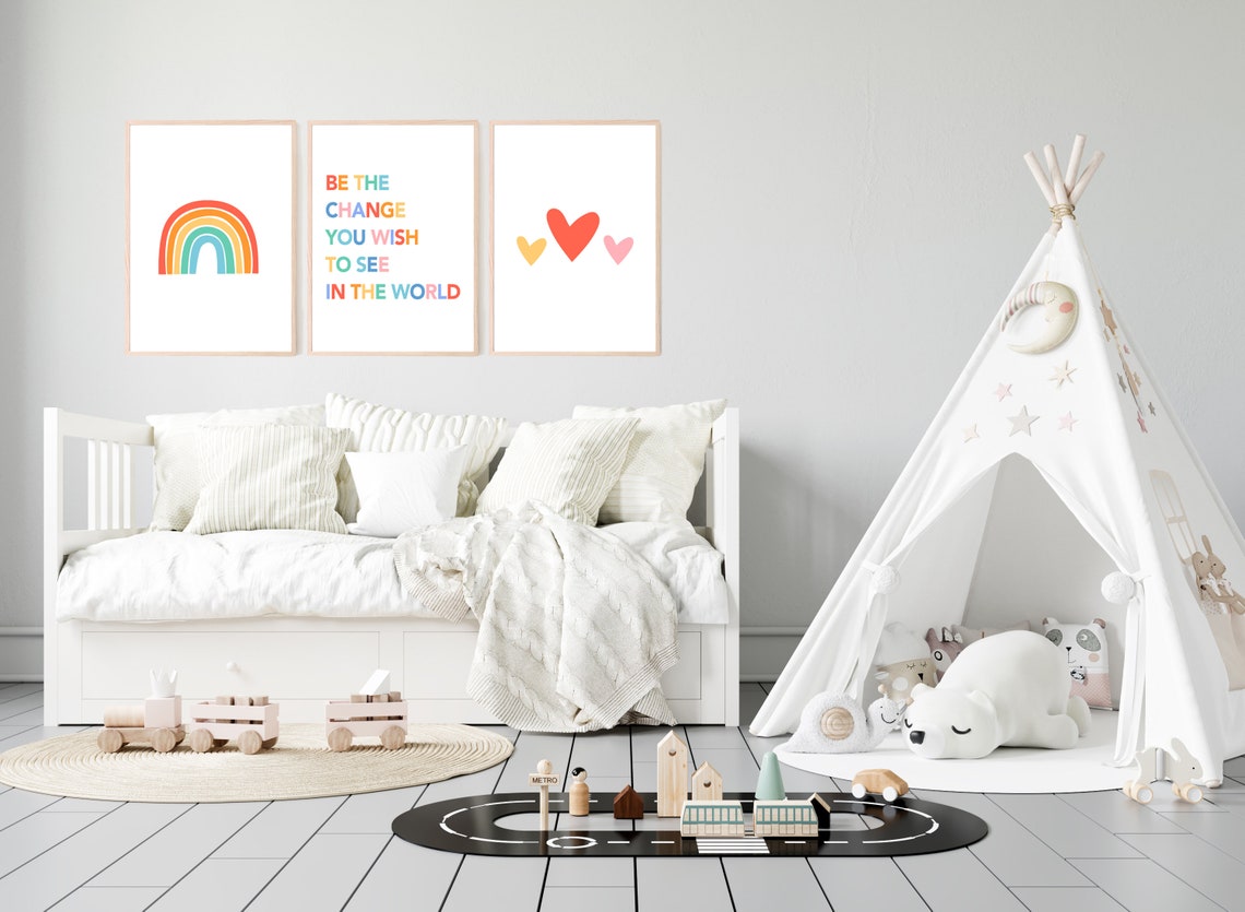 Kids Wall Wall Decor Educational Prints for Bedroom Playroom Etsy