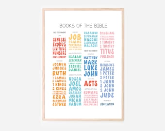 Books of the Bible Kids Scripture Posters Church Sunday School Decor Christian Homeschool Educational Verses Preschool