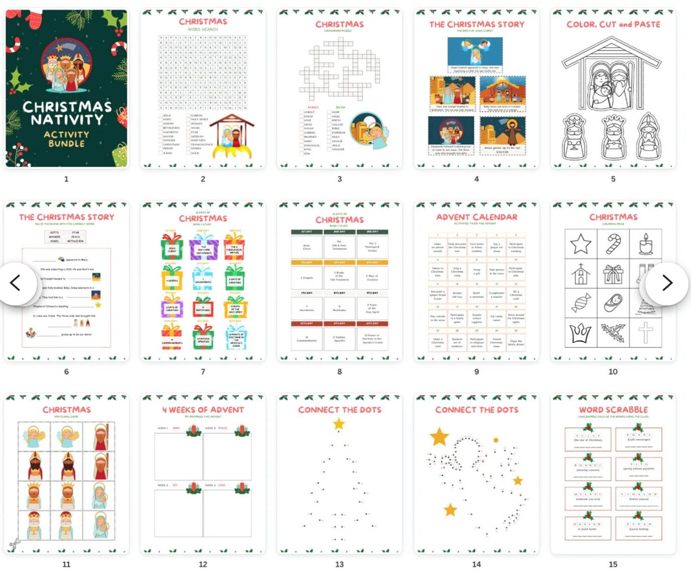 Christmas Story Nativity Activity Bible Verse Bundle Poster Church ...