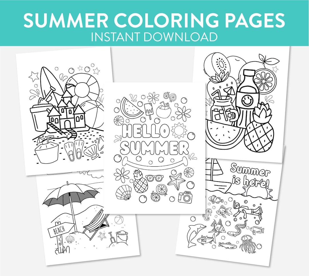 Coloring Pages Summer Activity Printable for Kids Worksheets Homeschool ...