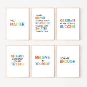 Classroom Poster Quotes Decor Growth Mindset Printable Back to School Montessori Homeschool Educational Preschool Positive Inspiration