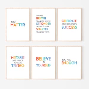 Plakat do klasy Cytaty Dekoracja Rozwój Nastawienie Do Wydruku Powrót do Szkoły Montessori Edukacja Domowa Edukacyjne Przedszkole Pozytywna Inspiracja