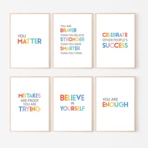 Classroom Poster Quotes Decor Growth Mindset Printable Back to School Montessori Homeschool Educational Preschool Positive Inspiration