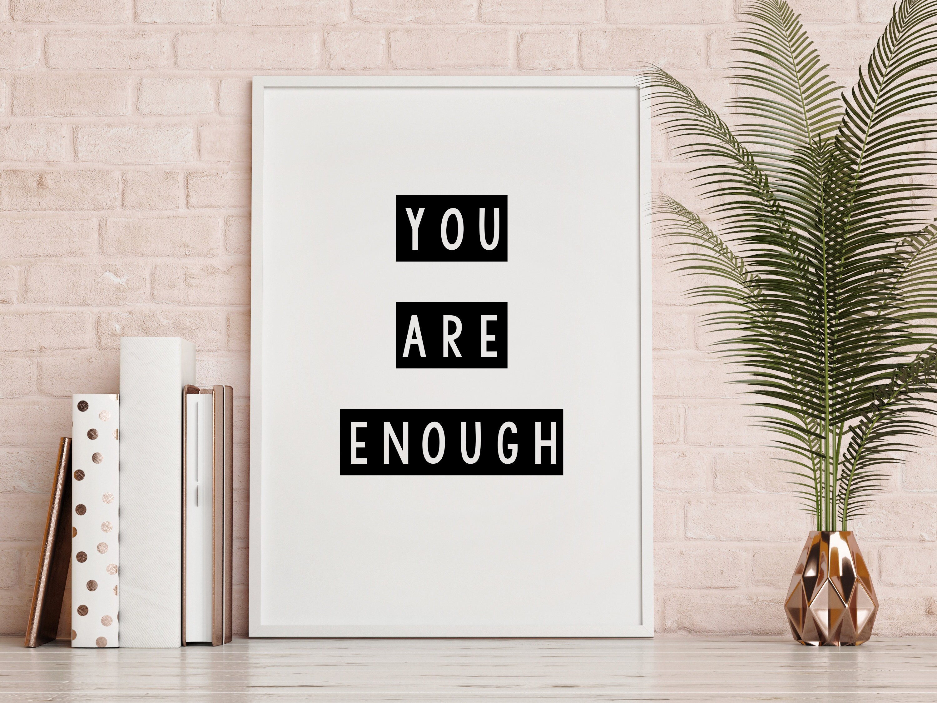Printable quote you are enough quote downloadable print | Etsy