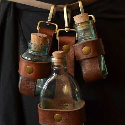 Leather Belt Potion Bottles and Holder for Alchemists Etsy