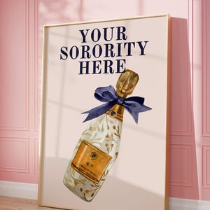 Custom Coastal Sorority Wall Art - Dorm Room Decor - Personalized Digital Prints