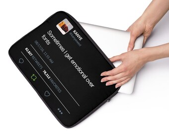 Sometimes I get emotional over fonts Kanye West Tweet Laptop sleeve