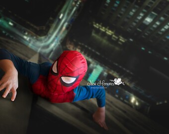 Superheld luchtfoto stadsgezicht digitale achtergrond (JPEG)