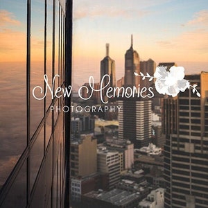 Sunset City Skyline Digital Background, Superhero Photography Backdrop (JPEG) image 2