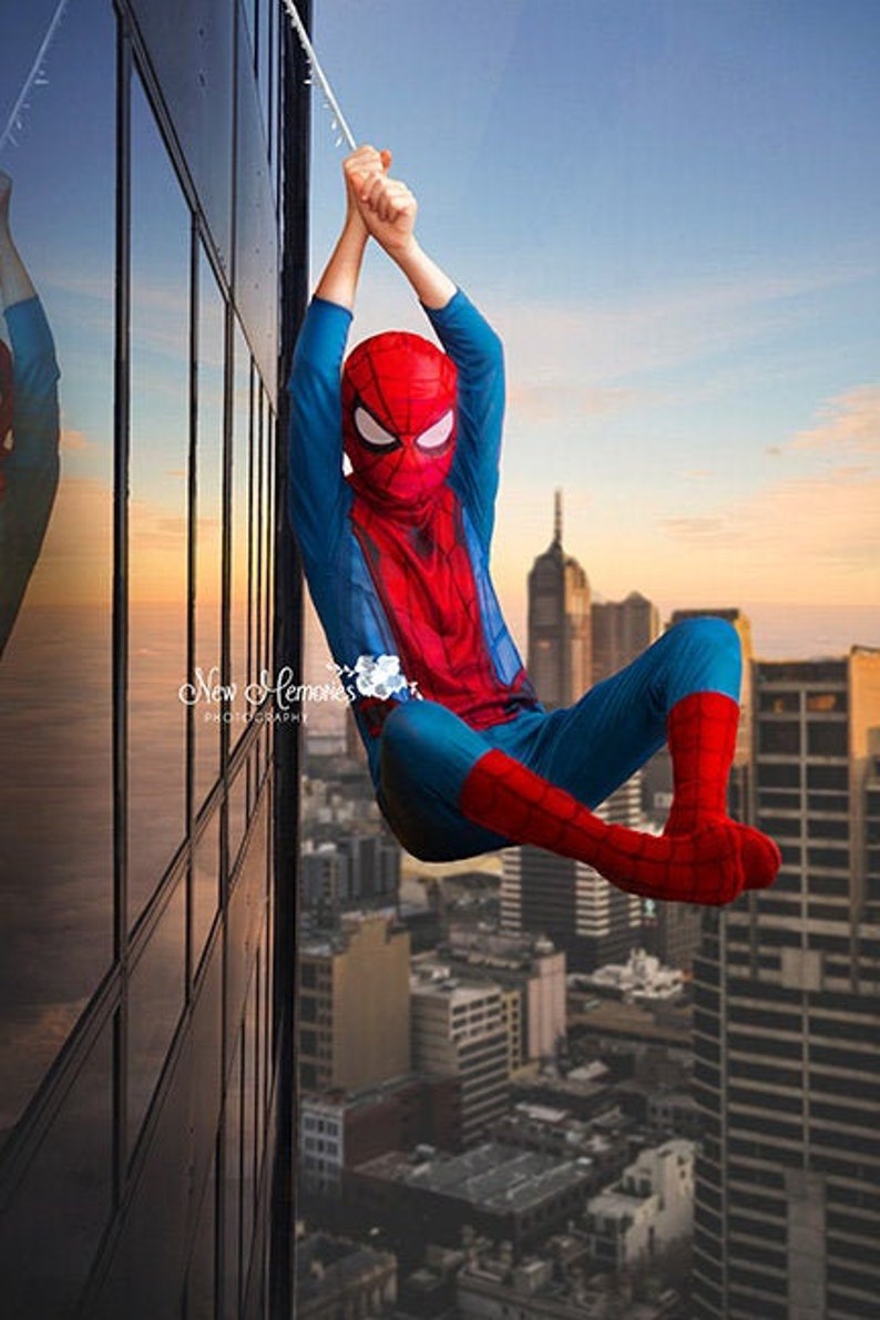 Sunset City Skyline Digital Background, Superhero Photography Backdrop (JPEG) image 1