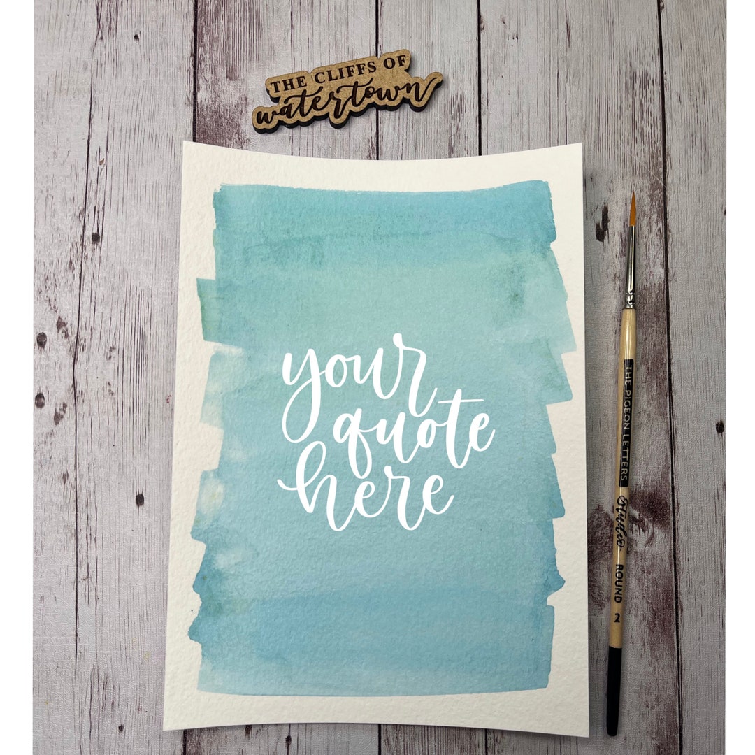 Custom Lettering With Background, Watercolor Background Calligraphy ...