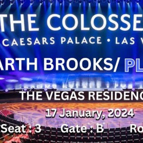 Garth Brooks Plus One The Vegas Residency Ticket Download Stub Keepsake| Surprise Gift Ticket| Instant Download | Canva Template
