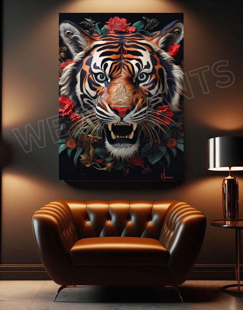 Luxurious Tiger Wall Decor Art Print, 11x14 Trendy Art Animal Theme Art