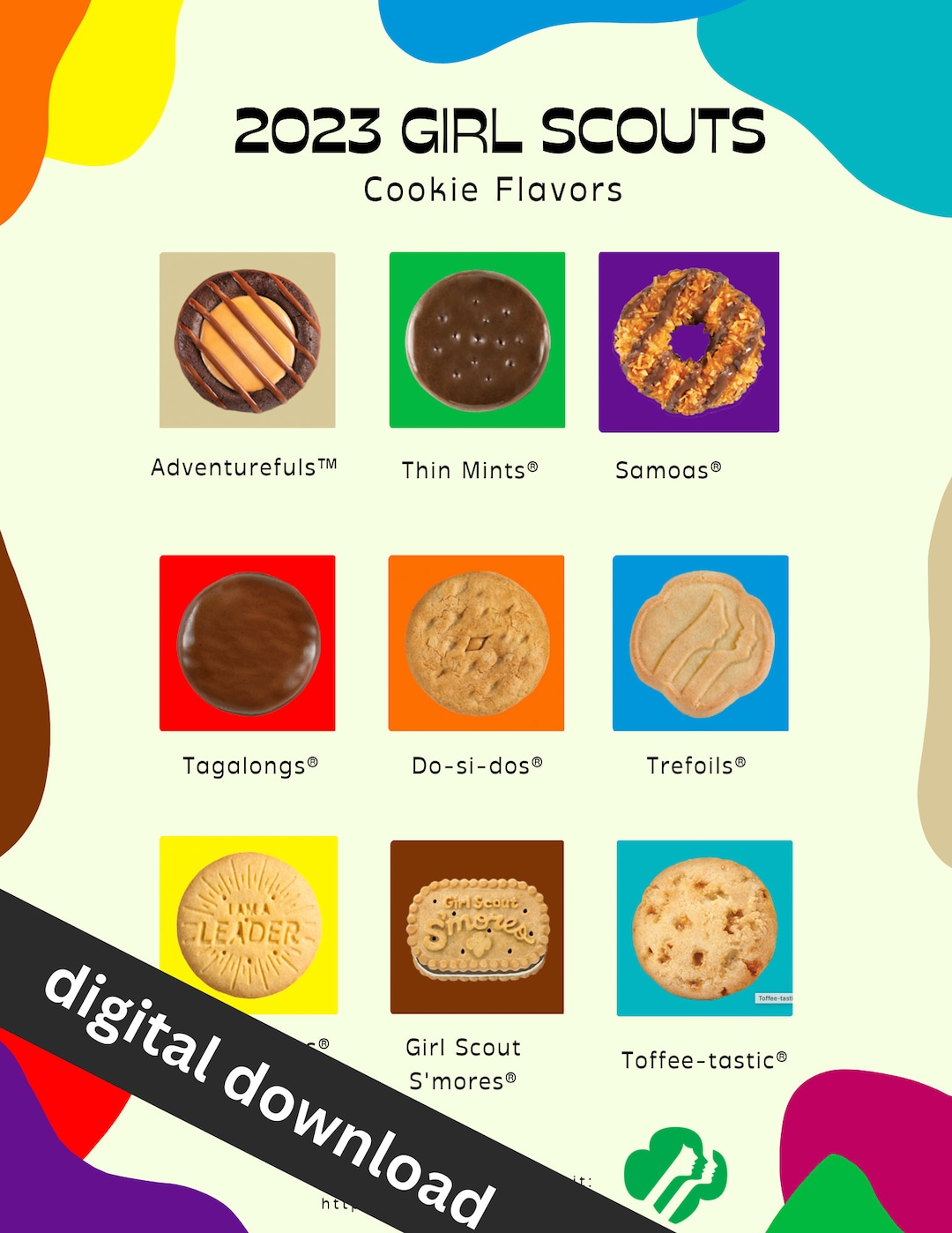 GIRL SCOUTS 2024 Cookie Flavor Information Sheet Cookie Sheet ...