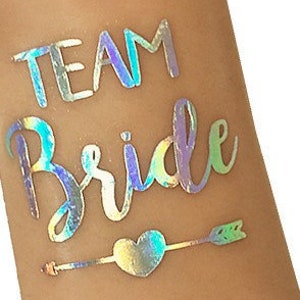 Set of 9 flash ephemeral tattoos for evjf bride team, bachelorette party, organize evjf, evjf accessories