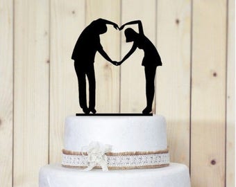 Heart shaped couple cake Topper