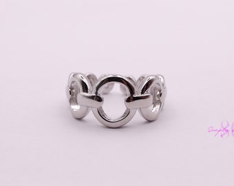 Bague anneaux ajustable plaquée en argent 925 , bijoux femme, cadeau anniversaire, cadeau Noël, bijoux tendance S19