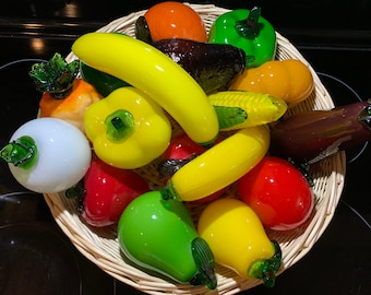 Details about   YOU PICK— 4 Murano Style Art Glass Fruits Vegetables