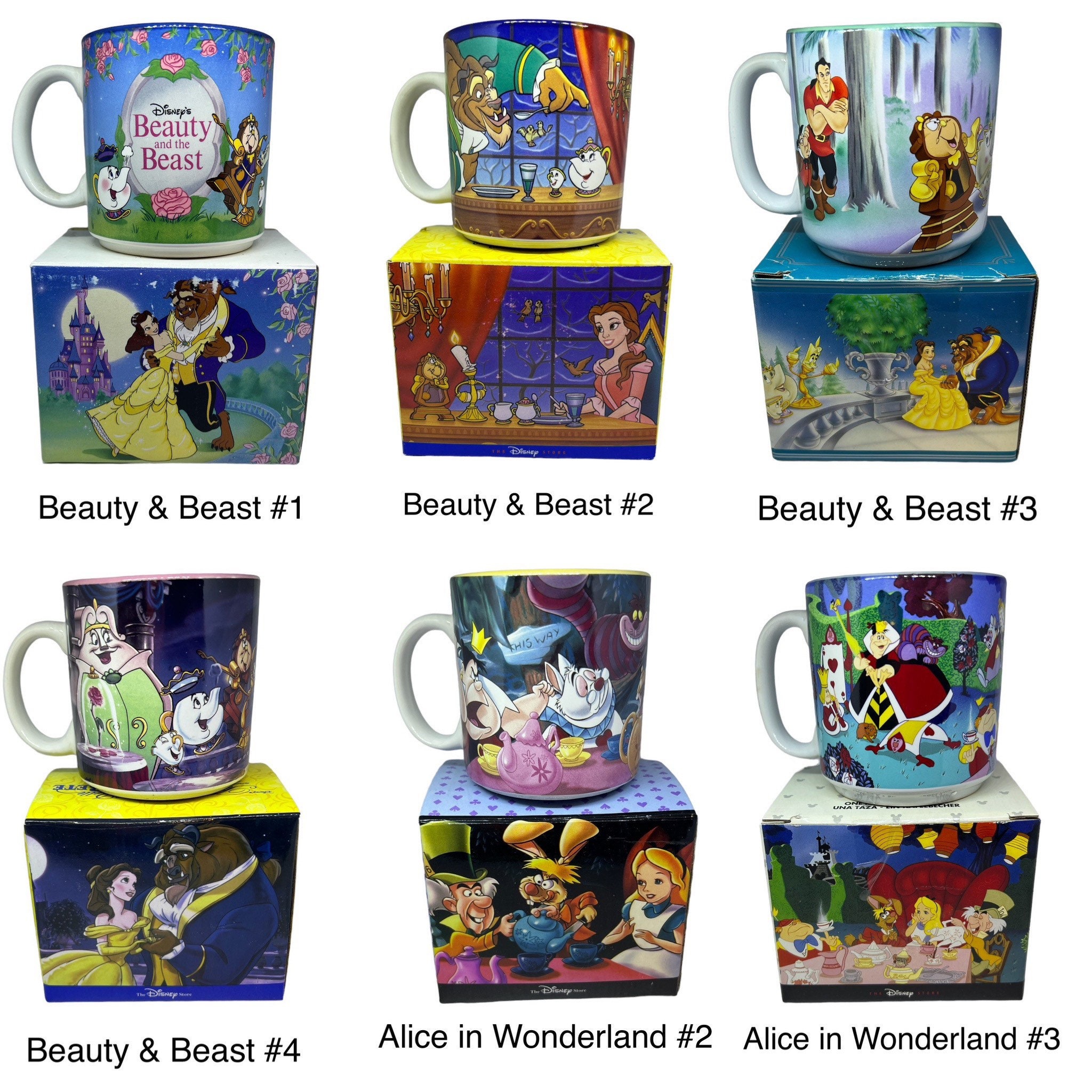 Vintage Walt Disney Assorted coffee Mug set of 6