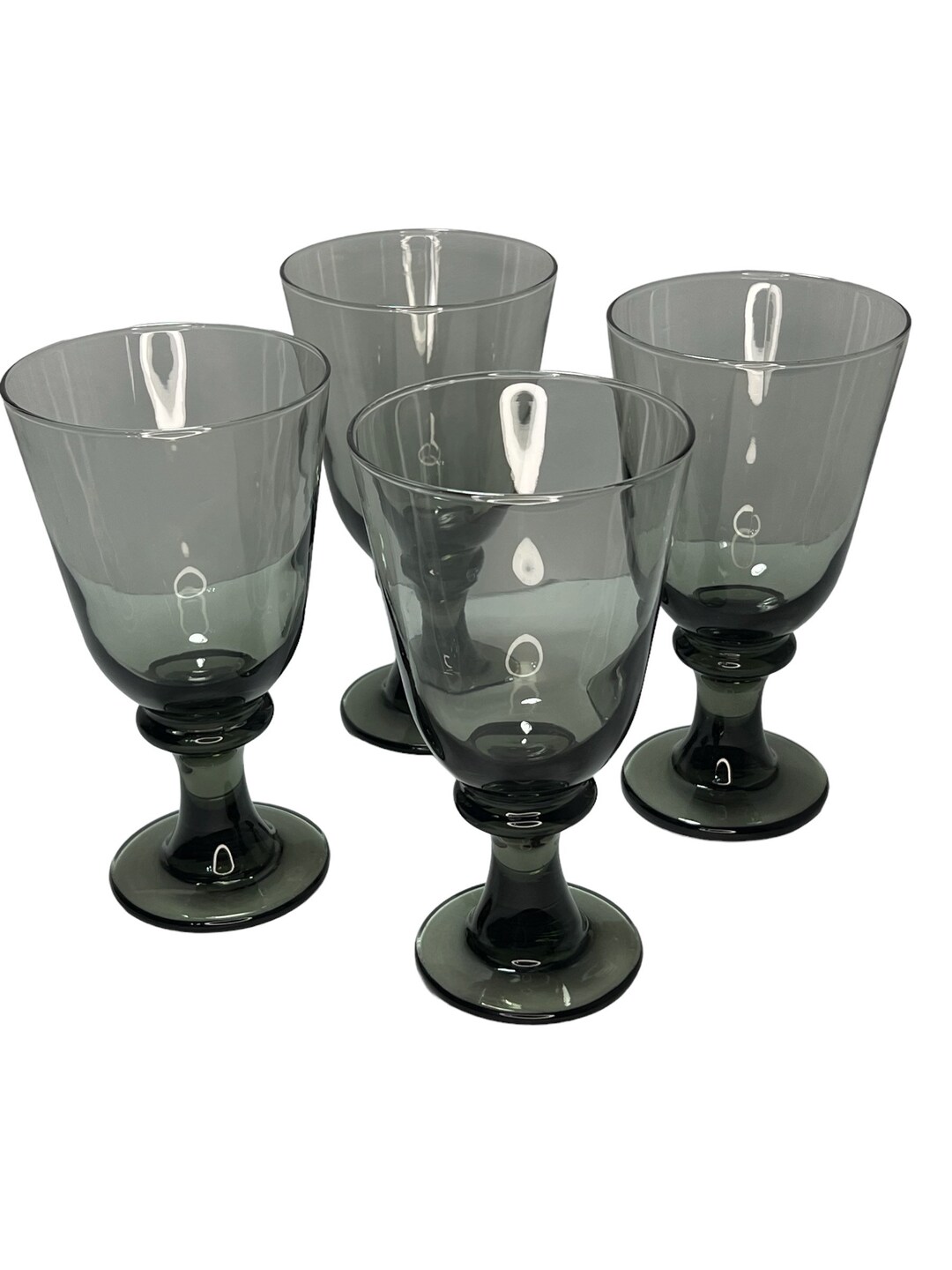 Libbey Glass Company Nova Black Water Goblets Set of 4 Etsy