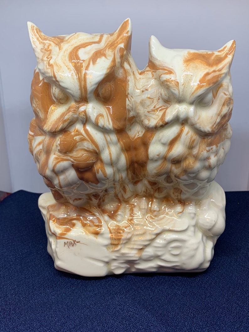 Georgia Clay Owls Sculptured and Signed by Max