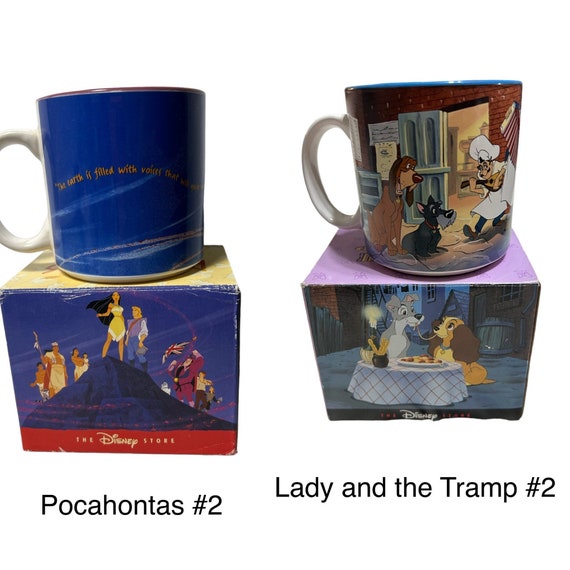 Vintage , Set of 4 Disney Mugs, 1960's,japan, Disney Characters, Coffee Cups,  Snow White, Pinocchio, Dumbo, Lady and the Tramp, Aristocats 