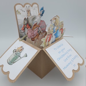 Carte pop-up personnalisée Pierre Lapin