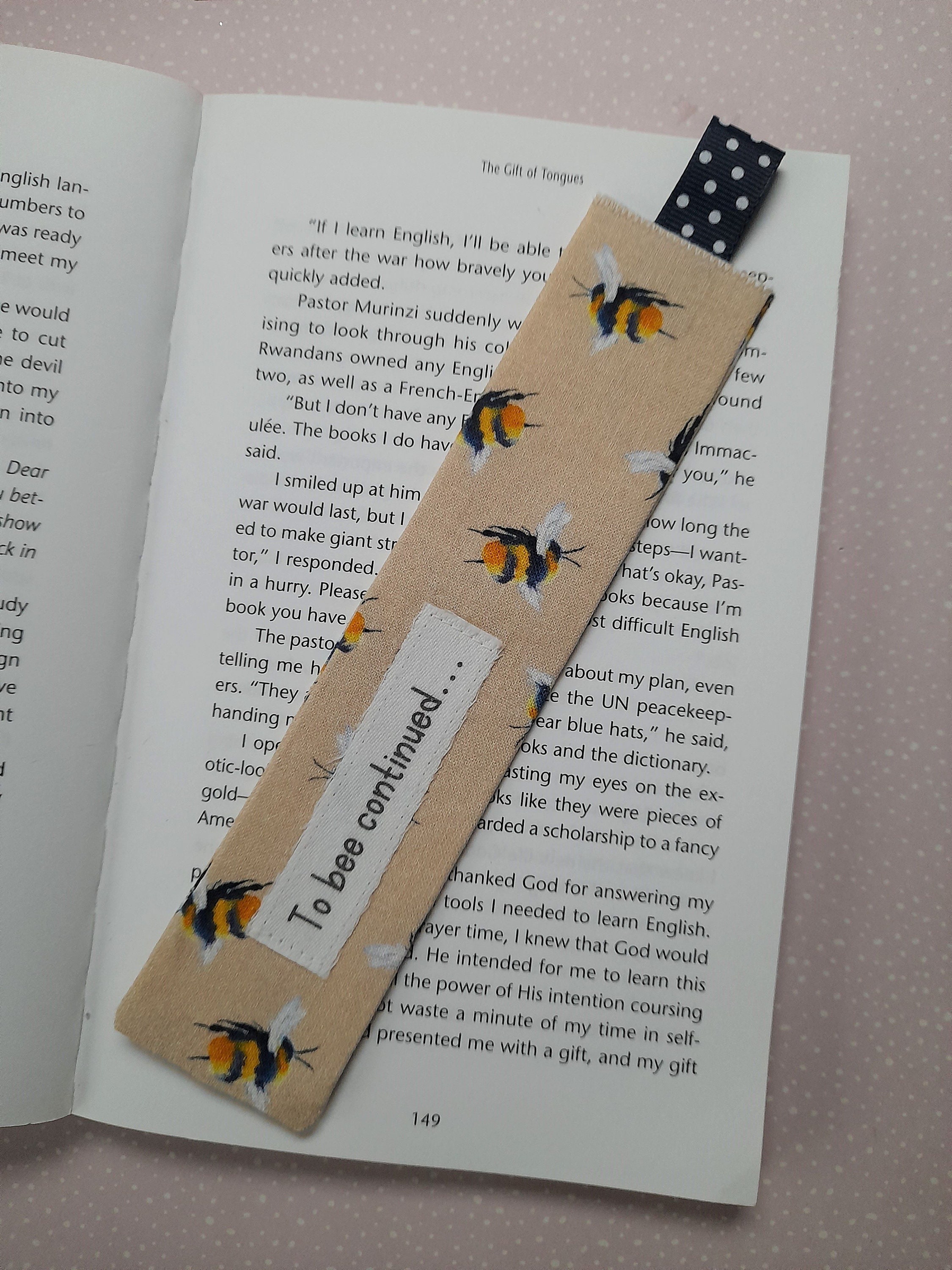 Bumble Bee Bookmark Bumble Bee Fabric Keyring Book Lover | Etsy