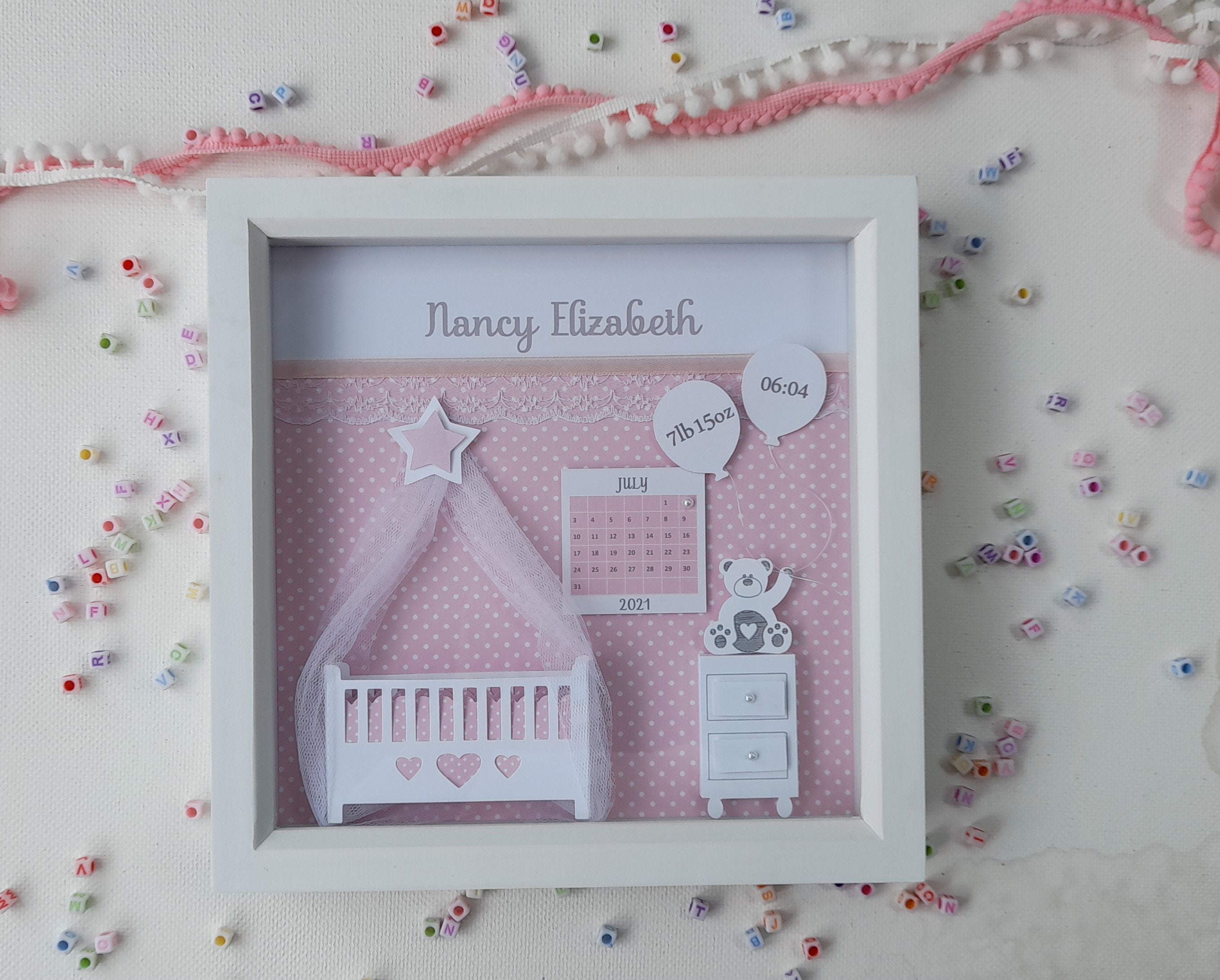 Baby Girl / Baby Boy Nursery Frame Girls / Boys Personalised Etsy