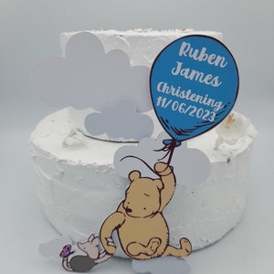 Personalised Winnie the Pooh Baby Shower Cake Topper, Actual Cake Topper,  Personalised Cake Topper, Any Name 