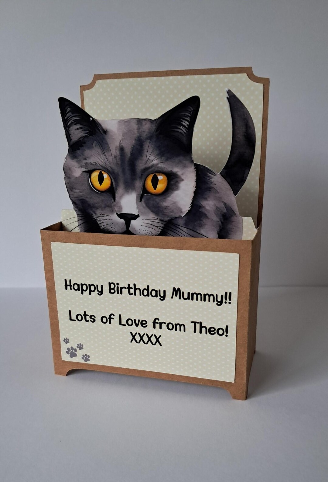 Handmade 3D Cat Pop up Card – Birthday Greeting for Cat Lovers - Etsy