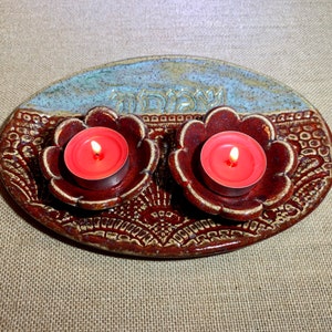 Shabbat Candles Holder Set. Shabbat candlesticks. Simcha tea light candles holders. Sabbath Candles Set. Jewish Wedding gift. Hanukkah gift