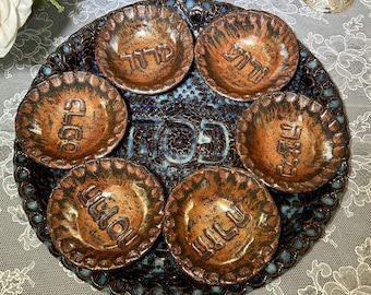 Passover Seder plate. Large Handmade Seder plate.Passover Plate, Pessach. Passover Table.Jewish Wedding Gift. Ceramic Seder Plate,Jewish Art