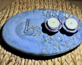 Shabbat Tea Light Candle Holders. Handmade Sabbath Candlesticks. Judaica Art. Sabbath Candles Set.  Shabbat Candle Holders. Jewish Art
