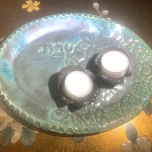 Shabbat candlesticks set. Ceramic Shabbat Gift. Jewish Gifts.
