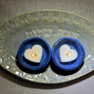 Shabbat Candles Holder Set. Shabbat candlesticks. Shabbat Tea Light Holders Set. Sabbath Candles Set. Judaica Art. Jewish Wedding. Hanukkah