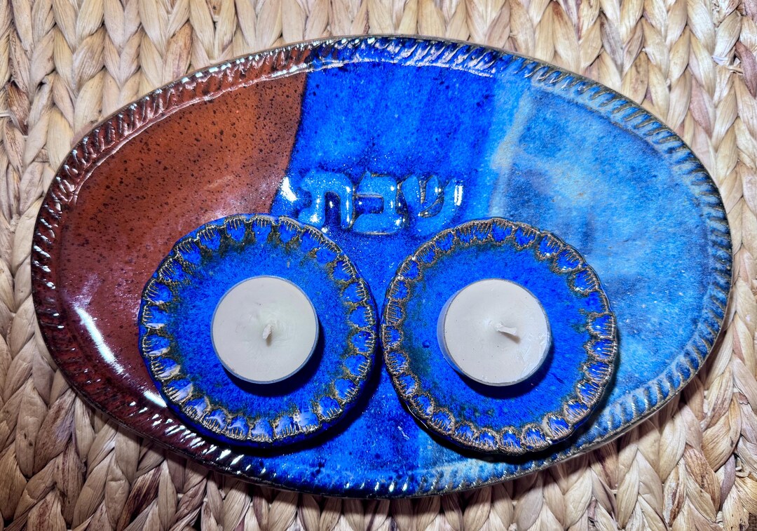 Handmade Ceramic Shabbat Candlesticks Set. Shabbat and Yom Tov Tea ...