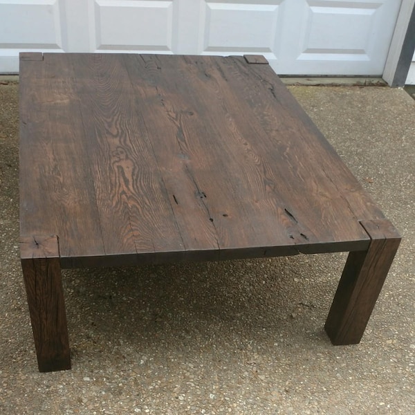 Reclaimed Wood Coffee Table - Parsons Base - FREE SHIPPING