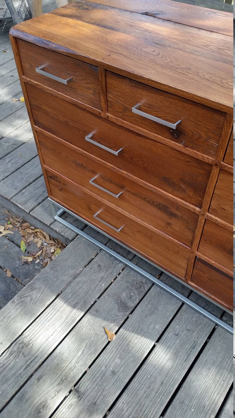 Reclaimed Wood Dresser Metal Base FREE SHIPPING Etsy