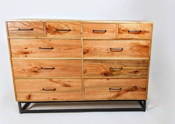 Reclaimed Wood Dresser Metal Base Free Shipping Etsy
