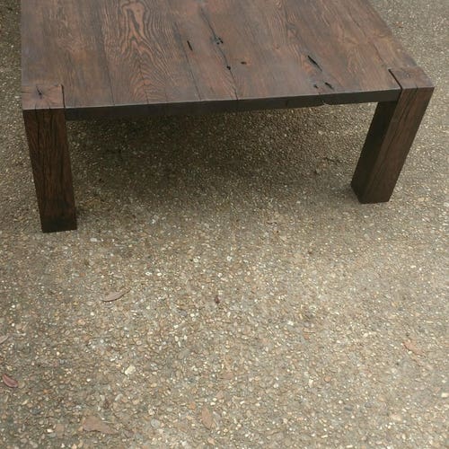 Reclaimed Wood Coffee Table Parsons Base FREE SHIPPING Etsy
